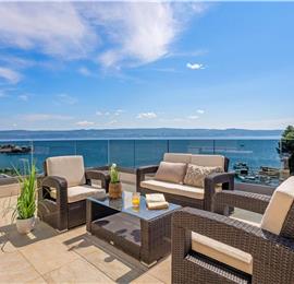 5 bedroom beachfront villa with heated pool near Omis, sleeps 9